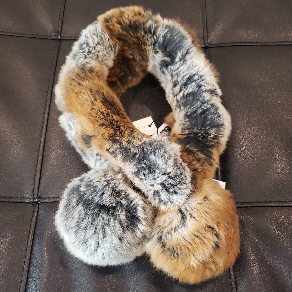 Rabbit fur neck warmer